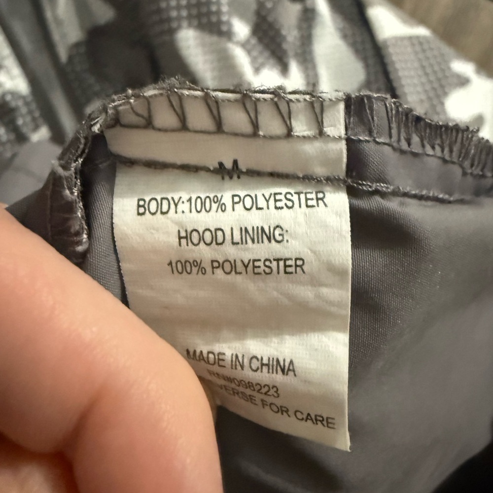 OCG Youth Gray Camo Half Zip Windbreaker Hoodie Lightweight Jacket Size M - Picture 4 of 4